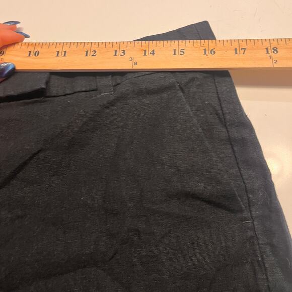 J. Crew Black Scallop Hem Pockets Linen Shorts Size 8 - Picture 7 of 8